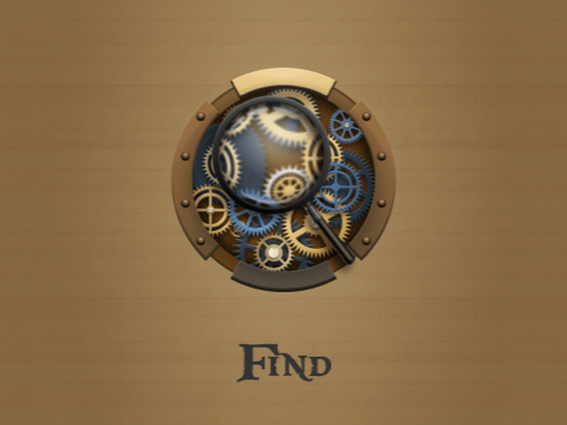 Find-icon steam punk icon illustration steam punk ui