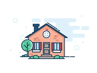 House design flat flatline house illustration line vector wood