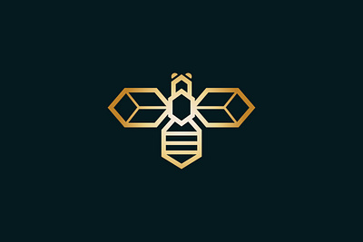 Geometric Bee Logo animal branding company brand logo company branding design logo luxury modern vector