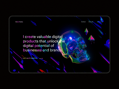 Colour Factory Blender 3D 3d abstract blender colour design experiment iridescent portfolio skull ui website