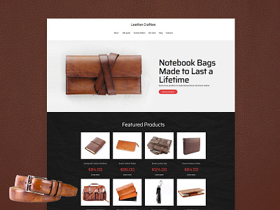 Leather Shop Website Template ai black brown craft design idea minimalism template design templates web design weblium website builder website concept website design website template website templates