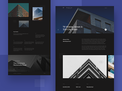 Ind Development Page case study dark desktop development grid real estate ui web website