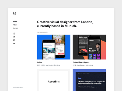 Portfolio Redesign for 2019 ⚡️ branding case study designer designer portfolio dribbble flat interaction landing page logo portfolio portfolio design sketch typography ui ux visual design