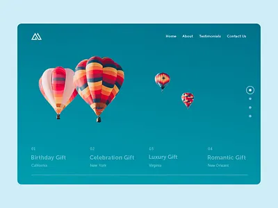 Birthday Gift Website balloon design e commerce website home interface landing motion ui ux web