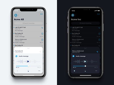 Audio Message! 📯 app audio icon inbox ios iphone media messages modal player search bar ui
