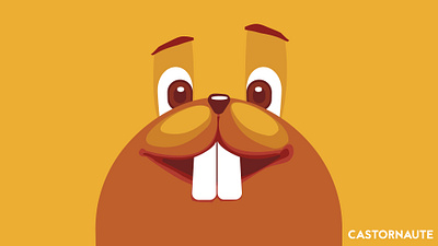 Smile day Beaver beaver cartoon castor castornaute design flat funny illustration smileday vector