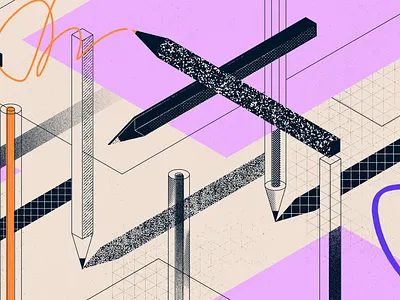 Contracts abstract contract editorial illustration illustration design isometric paper pen pencil signature signing texture writing
