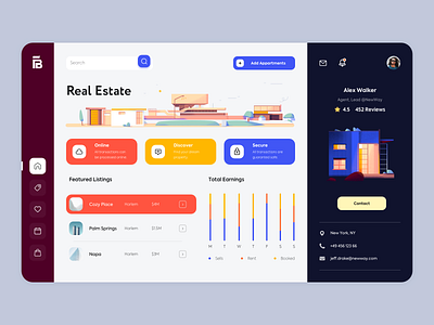 Web Platform - R.E. Senior app clean colors design illustration landing minimal ui ux web