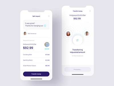 Payment Splitting app app banking design finance fintech mobile mobile ui payment split payment ui ui design ux