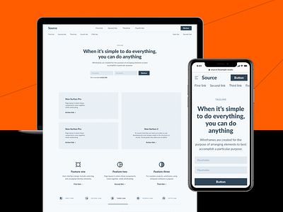 Source Wireframe Samples design figma interface landingpage sketch template ui ui kit ux web design