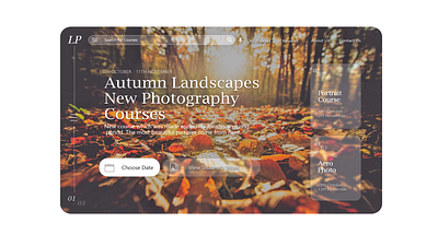 Autumn Photography Course | Desktop Website Design autumn course design illustration minimal photography ui ux web website