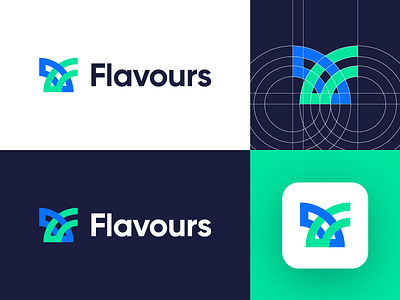 Flavours - Logo Design Variation abstract branding clean code corporate deploy technology stack developer tools developers digital media tech f letter for sale unused buy hire logo designer icon identity logo logo design logo designer logotype open free platform symbol