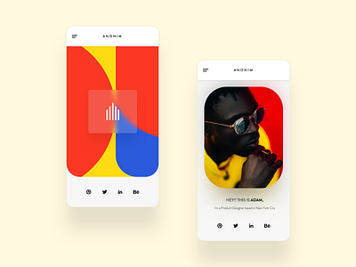 Anonim colors designer interaction ios13 landing minimal portfolio responsive ui uidesign uiux