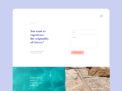 Kalithea website contact form aquarell brand experience branding branding design greece illustration light ocean pool retreat vacation watercolor webdesign