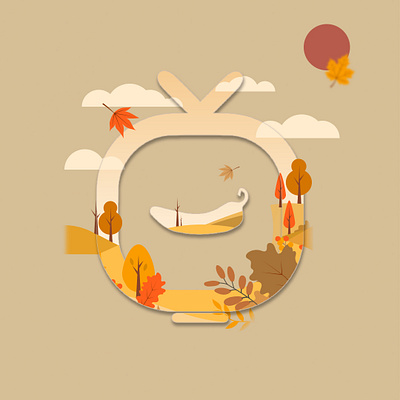 Logo Illustration - Autumn app artwork autumn branding design illustration logo orange photoshop website yellow