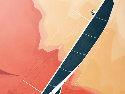 Going through - close up flat graphic illustration sailing sea storm vector