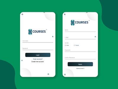 Android app X-Courses / more screen mobile android design ui