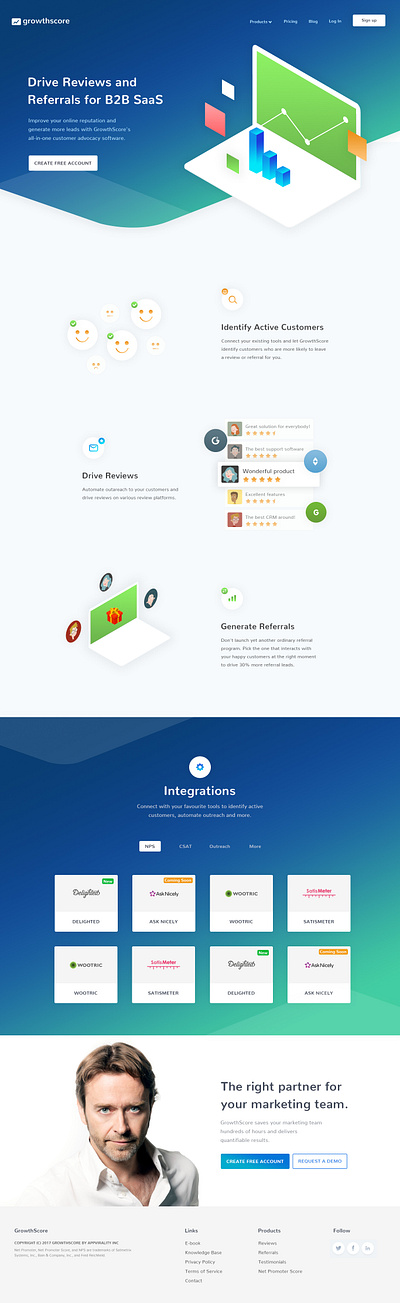 GrowthScore website integrations section integrations photoshop saas website ui design ux design website design