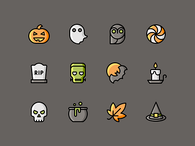 Halloween Illustrations download frankenstein ghost halloween icons iconset illustration party pumpkin skull