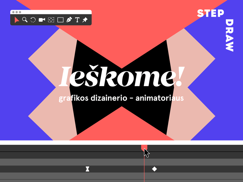 Ieškome! 2d ae aftereffects animation design gif graphicdesign hiring illustrator motion motiongraphics vector workflow