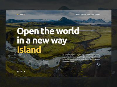 Island Travel Agency block card design dribbble dribbble best shot hills island nature travel typography ui ux web website