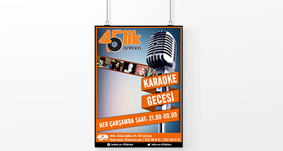 45lik Ankara Karaoke Night Poster 45lik design karaoke karaoke night poster