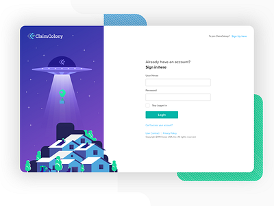 ClaimColony signin applications claims design desktop app graphic design infographics insurance app landing page login page login ui logo product design ui ui design uiux ux web app ui web design
