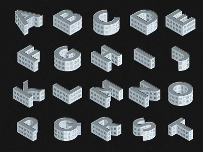 Buildiq Sans Pro alphabet 3d alphabet building city design font illustration isometric layout letter logo magazine modular photoshop system type design typeface typography vector window