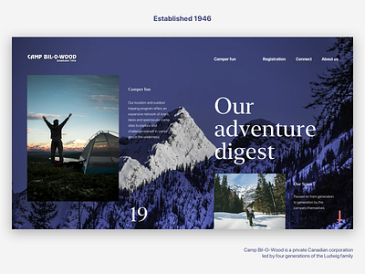 Adventures camp Page adventure promo ui ux web