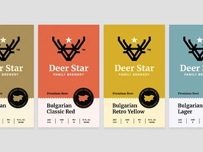 DeerStar - Labels alchohol beer beer can beer emblem beer identity brew brewery logo brewing can design cold beer deer deerstar drink drink labels label label design labels logo packaging star