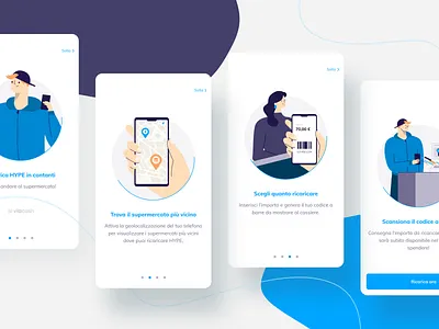 Cash top-up walkthrough app banking fintech illustration mobile onboarding ui user interface ux vector walkthrough