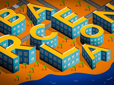 Buildiq Sans Pro typeface 3d art barcelona building custom design font illustration isometric noise palmtree photoshop sea send template texture typeface typogaphy vector water