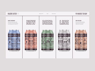 Craft Beer Brewery Promo site for new beer line beer beer site brewery brutal brutalism clear craft craft beer craftbeer design mainpage minimal package promo promosite site ui ui ux uiux web