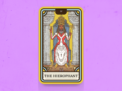 Tarot Card Series 1: 5 The Hierophant card crown daily sketch flower hierophant illustration infinity stones occult procreate queen tarot tarot card witch woman