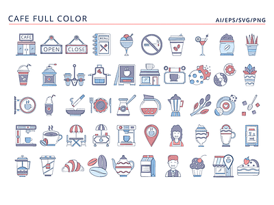 50 Cafe Icons graphics icons vector