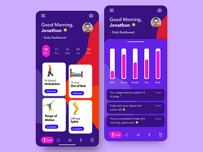 Rehabilitation Tracker color concept dailyui dashboard design interface ios minimal product product design ui ux