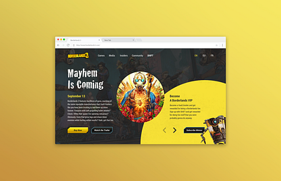 Boderlands 3 - Homepage borderlands branding design intense pop practice redesign ui webdesign