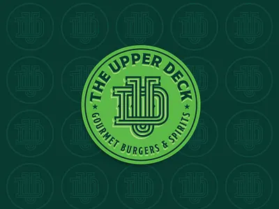 Upper Deck Restaurant badge branding designer logo design monogram restaraunt typography