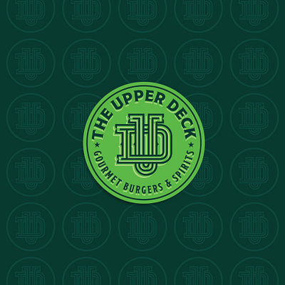 Upper Deck Restaurant badge branding designer logo design monogram restaraunt typography