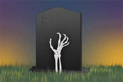 R.I.P. 31 days of spooky 31daysofspooky art character design graveyard halloween illustration illustrator october skeleton tombstone vector