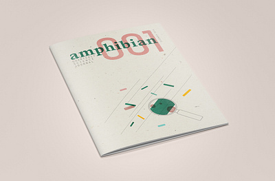 Journal Cover: Front // AMPHIBIAN environmental illustration magazine cover magazine illustration nature pastel colours recycled recycled paper texture typography