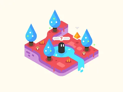 Spooky Lake Creep creature design game design illustration illustrator isometric isometric illustration lake landscape nature october spooky trees vector