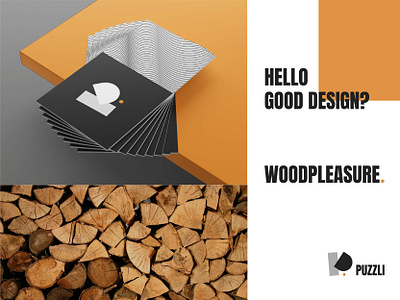 PUZZLI branding black branding design id card letter letter p logo logotype orange puzzle wood