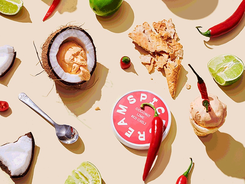 SpiceCream branding food food photography food styling ice cream packaging photography styling things organized neatly