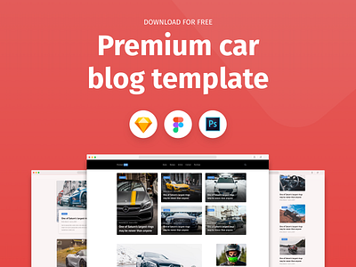 Premium Car Blog Template - Freebie blog template bootstrap car car blog figma free free sketch freebie photoshop responsive sketch sketches ui ux