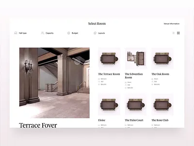 3D Venue Previews 3d animation hotel hover layout venue web