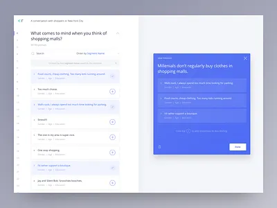 Remesh – New Finding design desktop dialog interface research saas software startup ui ux web