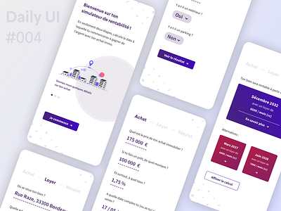 Calculator / Rentabilité - Daily UI #004 app calculator challenge dailyui design rent ui ux
