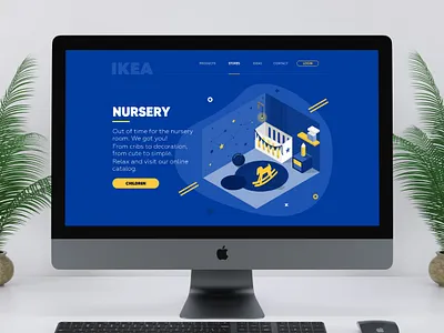 Ikea Landing page design flat icon illustraion isometric illustration landing page ui ux vector web