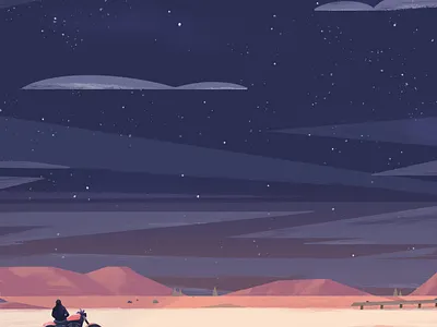 Harley Davidson HOG magazine desert editorial harley davidson illustration magazine motorbike night print